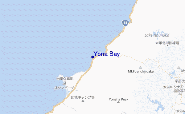 mapa de localização de Yona Bay