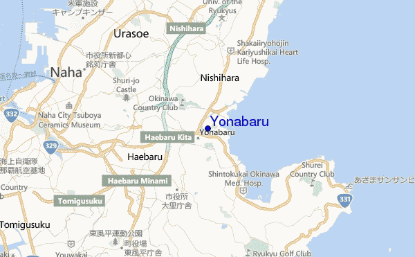 mapa de localização de Yonabaru