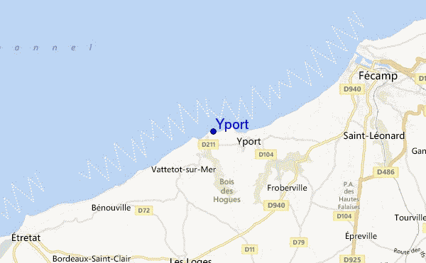 mapa de localização de Yport