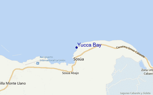 mapa de localização de Yucca Bay