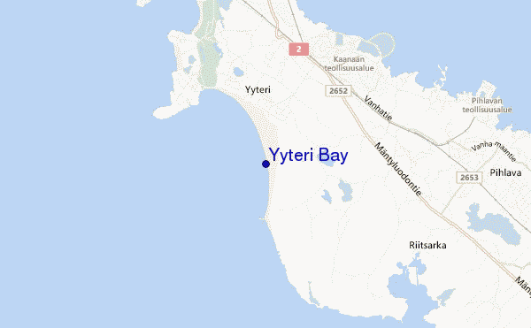mapa de localização de Yyteri Bay
