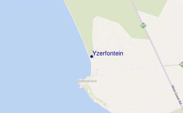 mapa de localização de Yzerfontein