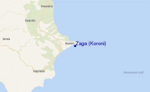 mapa de localização de Zaga (Koroni)