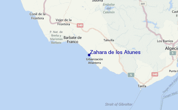 Zahara de los Atunes Location Map