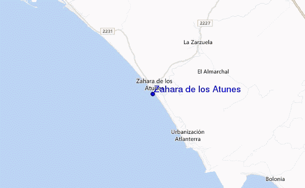 mapa de localização de Zahara de los Atunes