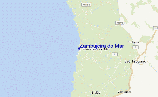 mapa de localização de Zambujeira do Mar