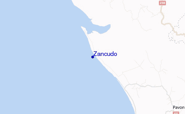 mapa de localização de Zancudo