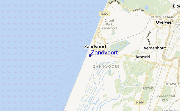 mapa de localização de Zandvoort
