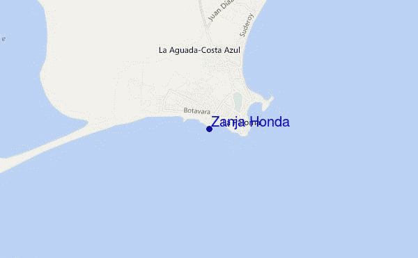 mapa de localização de Zanja Honda