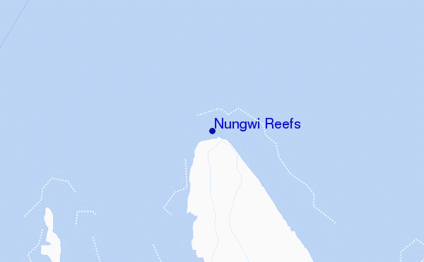 mapa de localização de Nungwi Reefs