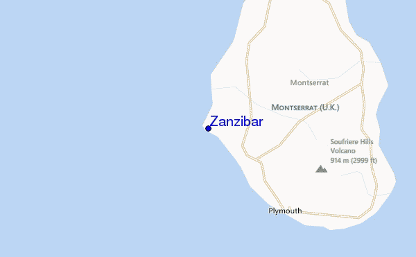 mapa de localização de Zanzibar