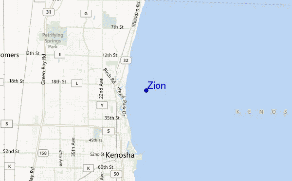 mapa de localização de Zion