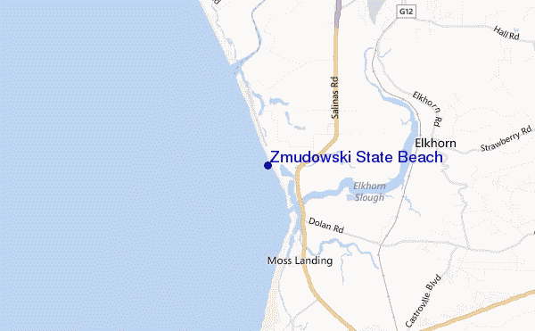 mapa de localização de Zmudowski State Beach