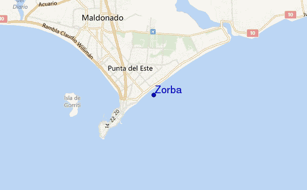 mapa de localização de Zorba