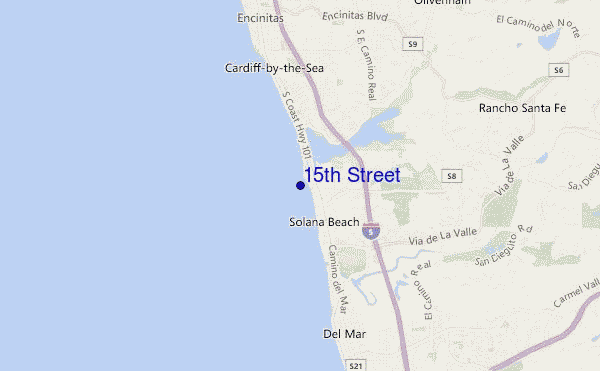 mapa de localização de 15th Street