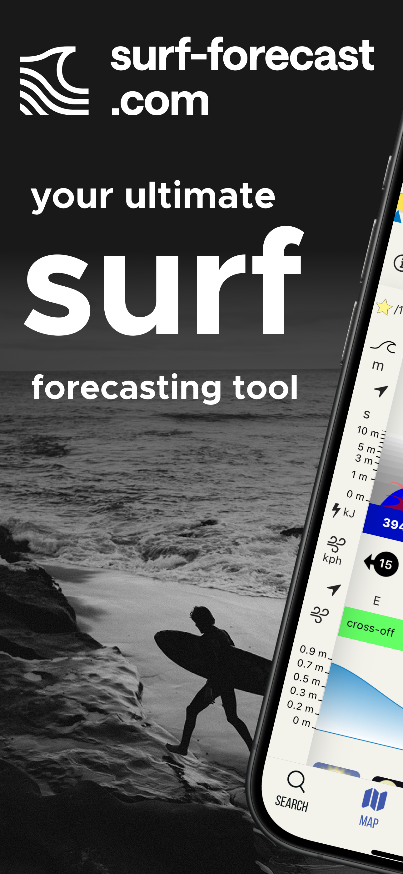 Captura de tela do app de previsão de surf 1