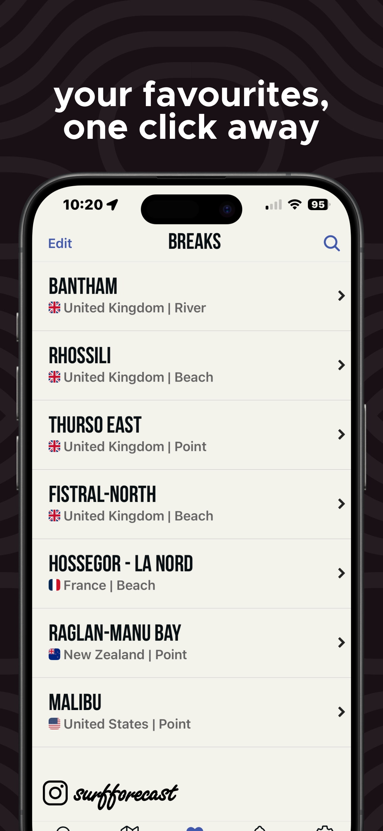Captura de tela do app de previsão de surf 8