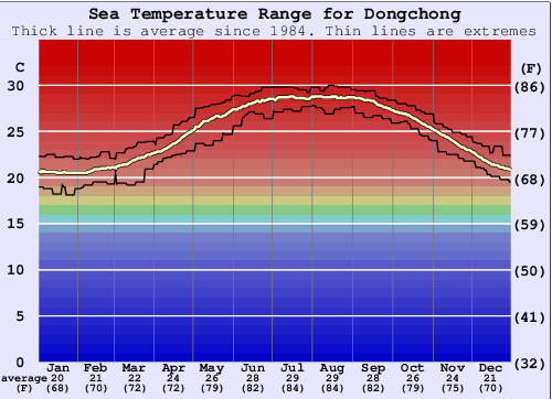 Dongchong Gráfico da Temperatura do Mar