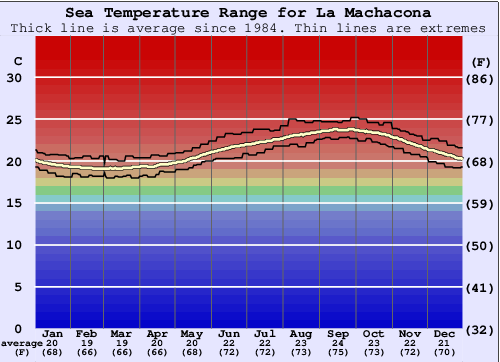 La Machacona Gráfico da Temperatura do Mar