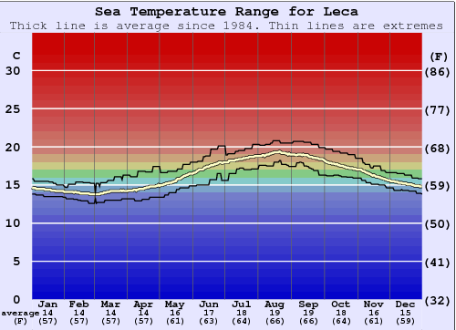 Leca Gráfico da Temperatura do Mar