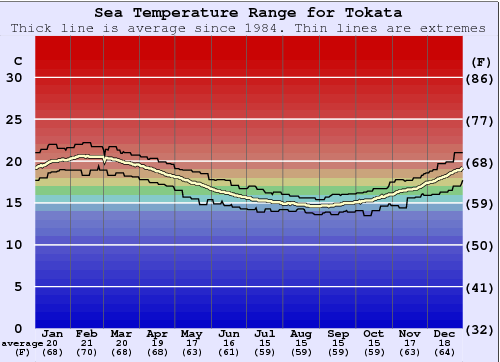 Tokata Gráfico da Temperatura do Mar