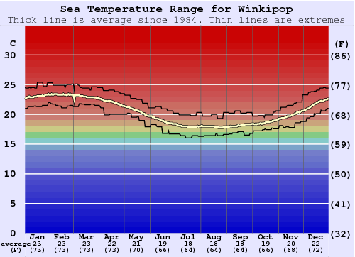 Winkipop Gráfico da Temperatura do Mar