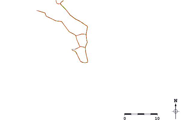 Estradas e rios ao redor Anse Forbans