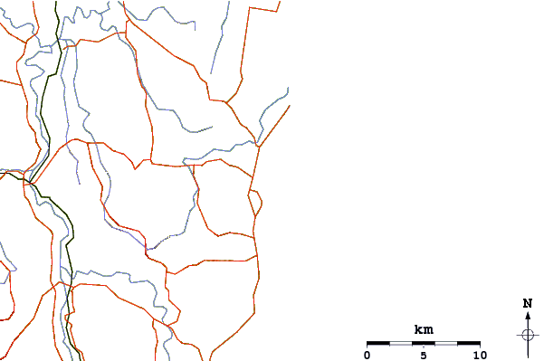 Estradas e rios ao redor Arrawarra