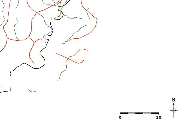 Estradas e rios ao redor Avoca Point