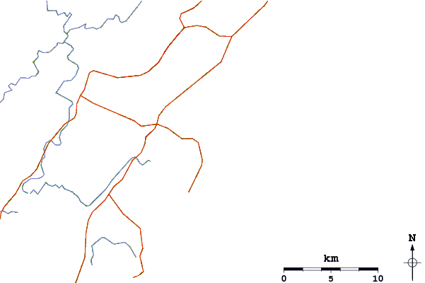Estradas e rios ao redor Bawley Point