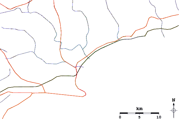 Estradas e rios ao redor Brak River