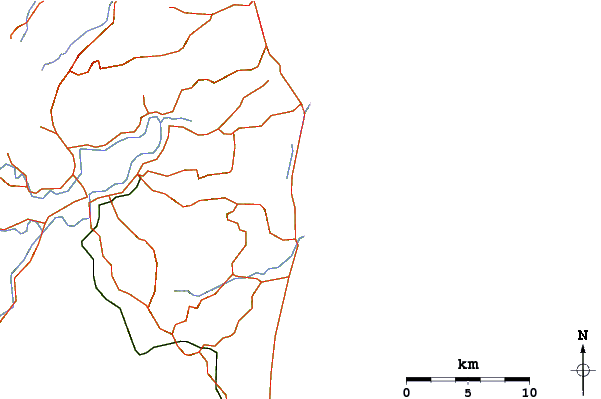 Estradas e rios ao redor Cabarita