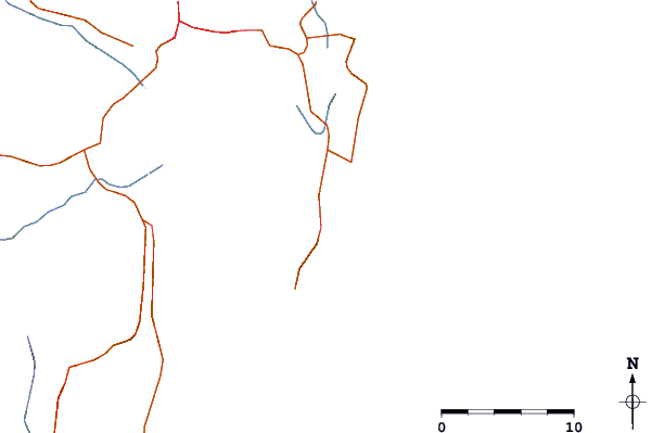 Estradas e rios ao redor Caldeirao