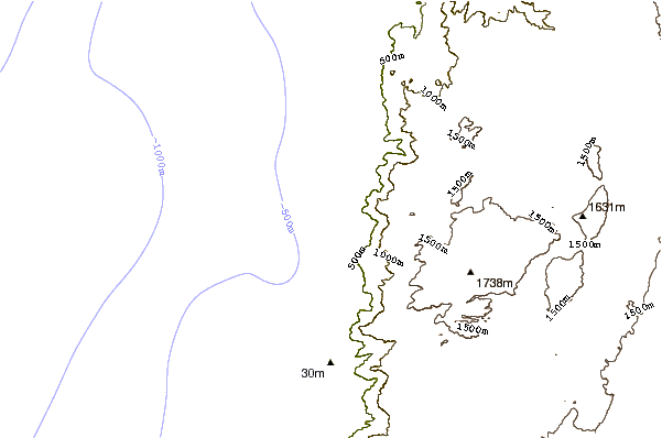 Litoral ao redor Caleta Loa