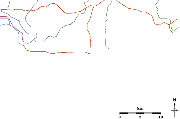 Estradas e rios ao redor Cape Conran