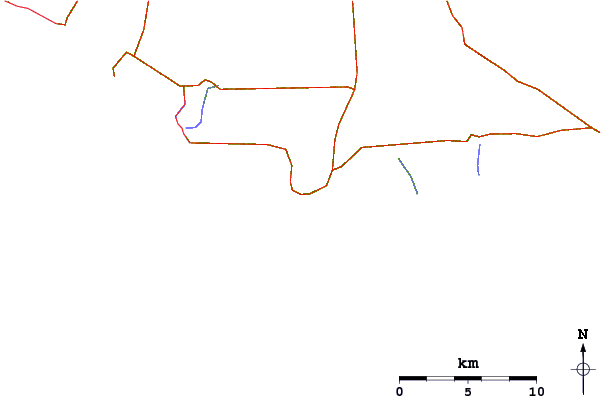 Estradas e rios ao redor Cape Northumberland
