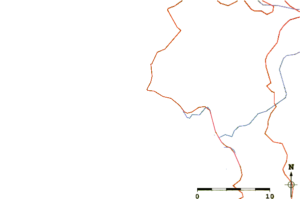 Estradas e rios ao redor Cargese