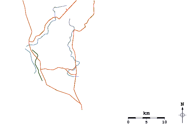 Estradas e rios ao redor Chialoshui