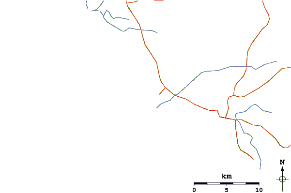 Estradas e rios ao redor Conil