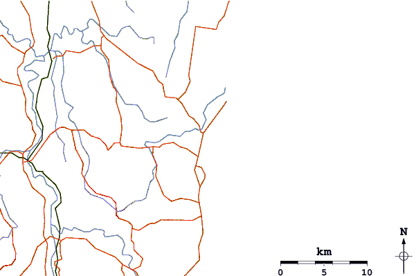 Estradas e rios ao redor Corindi Beach