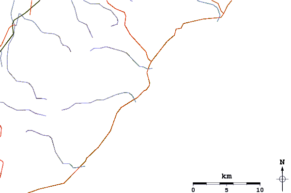 Estradas e rios ao redor Cumberland River
