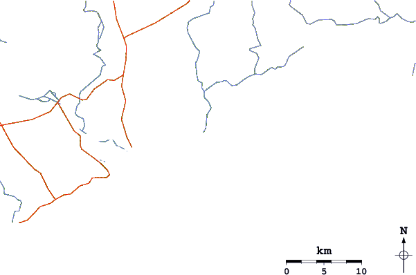 Estradas e rios ao redor Dagbego
