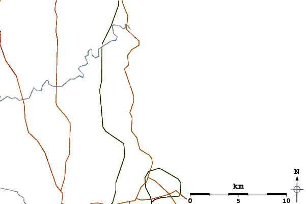 Estradas e rios ao redor Druridge Bay