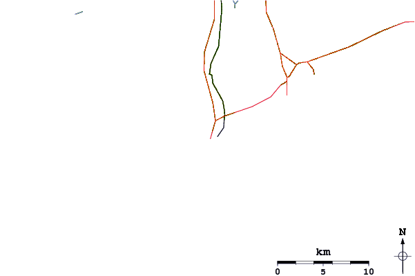 Estradas e rios ao redor El Martillo