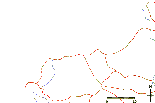 Estradas e rios ao redor El Murcielago