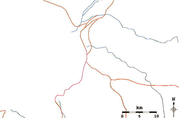 Estradas e rios ao redor El Tizate