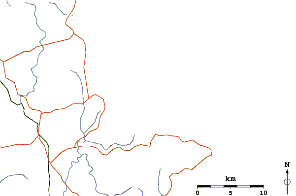 Estradas e rios ao redor Forestry