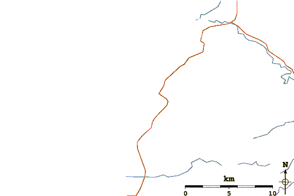 Estradas e rios ao redor Green Point (Cream Point)