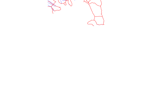 Estradas e rios ao redor Hafnir