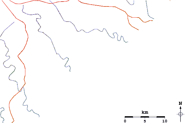 Estradas e rios ao redor Haga-Haga